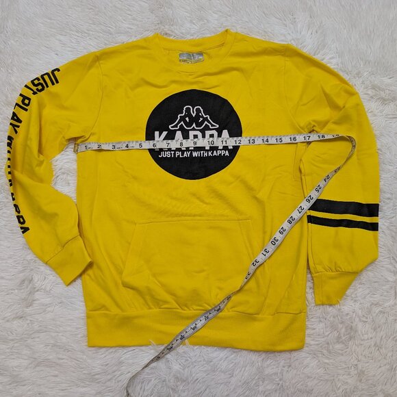 Kappa Unisex Crew Neck Yellow Pullover Loopknit with logo Sweatshirt for 12Yrs - Picture 7 of 8